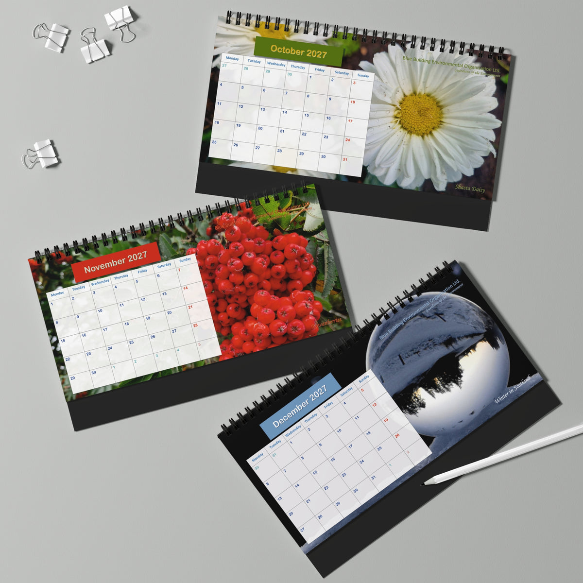 2027 Floral Desk Calendar