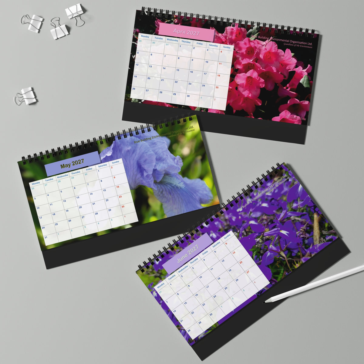 2027 Floral Desk Calendar