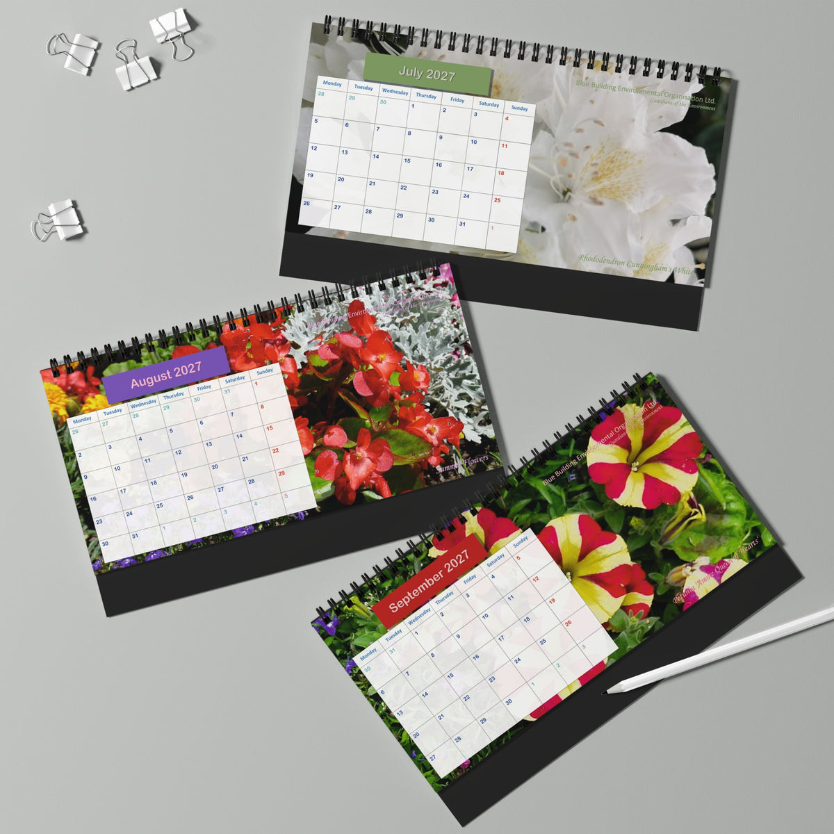 2027 Floral Desk Calendar